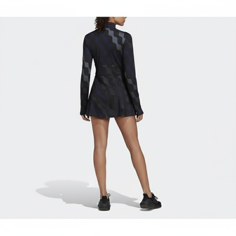 Adidas Geometric Camo Quarter-Zip Dress Black