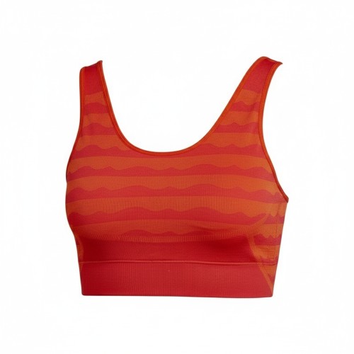 Adidas Seamless Striped Sports Bra Orange