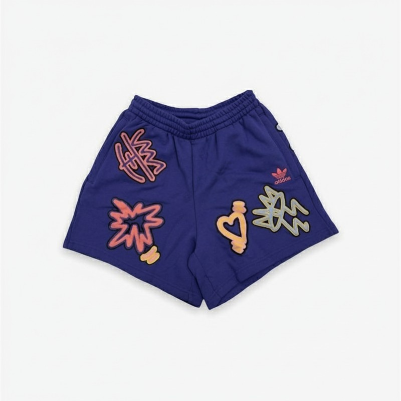 Adidas Love Graffiti Cotton Shorts Purple