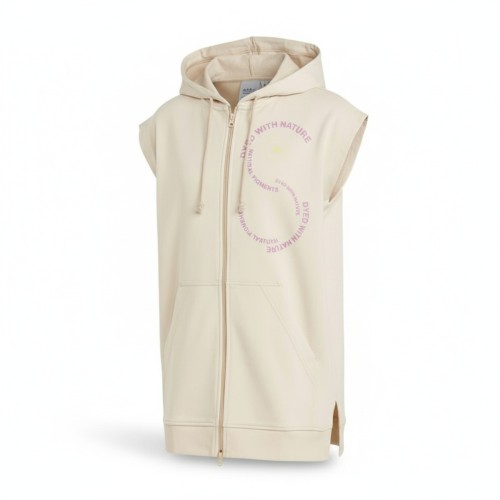 Adidas One With Nature Zip Hooded Vest Beige