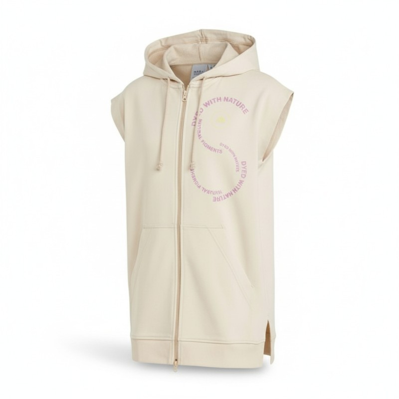 Adidas One With Nature Zip Hooded Vest Beige