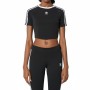 Adidas Three-Stripe Cropped Athletic Tee Black