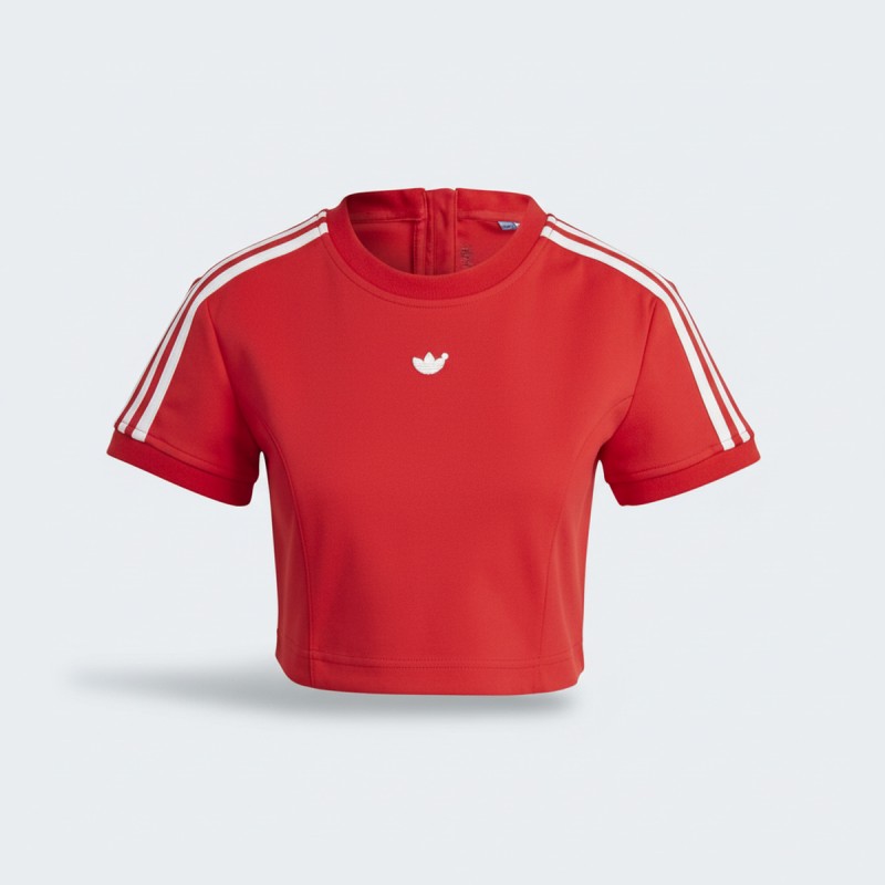 Adidas Red Cropped Athletic Top