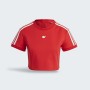 Adidas Red Cropped Athletic Top