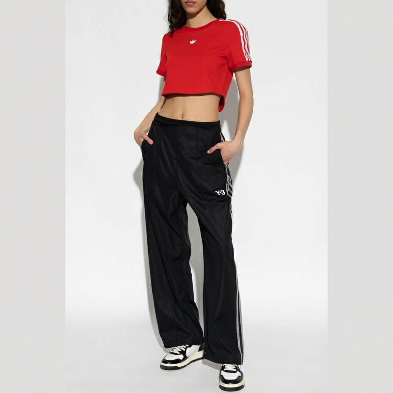 Adidas Red Cropped Athletic Top