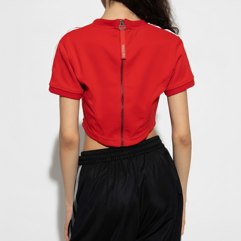 Adidas Red Cropped Athletic Top