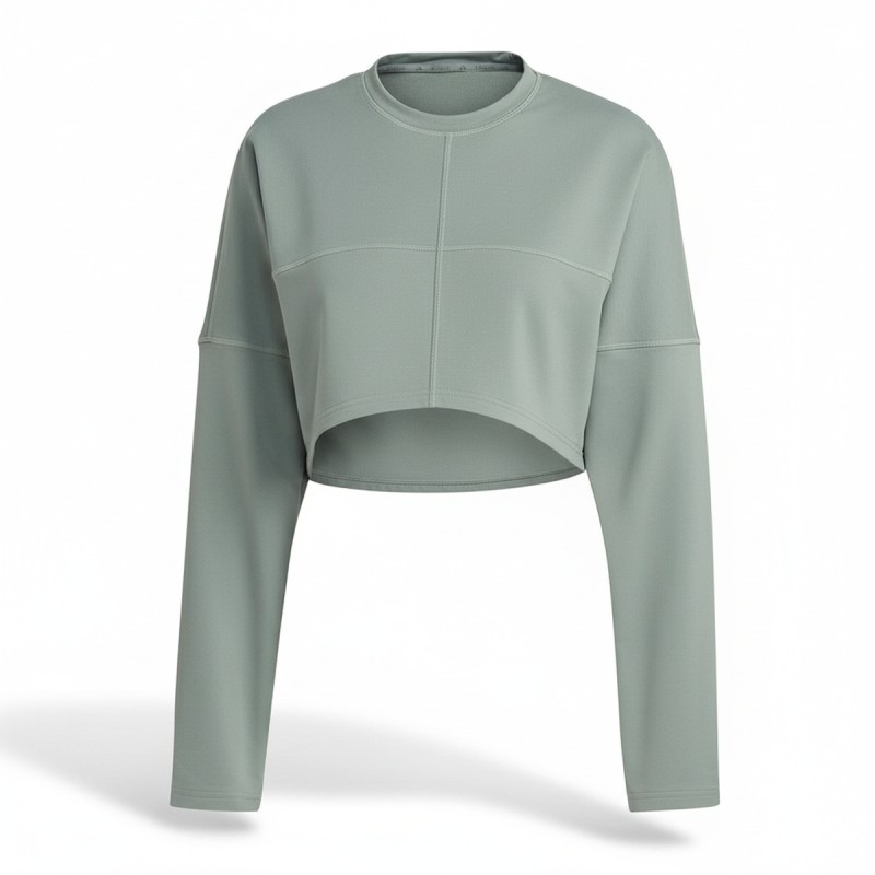 Adidas Sage Green Cropped Sweatshirt
