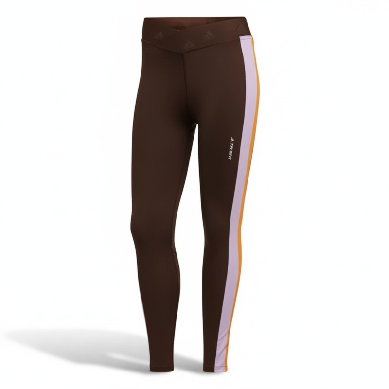 Adidas Stripe Panel Athletic Leggings Brown