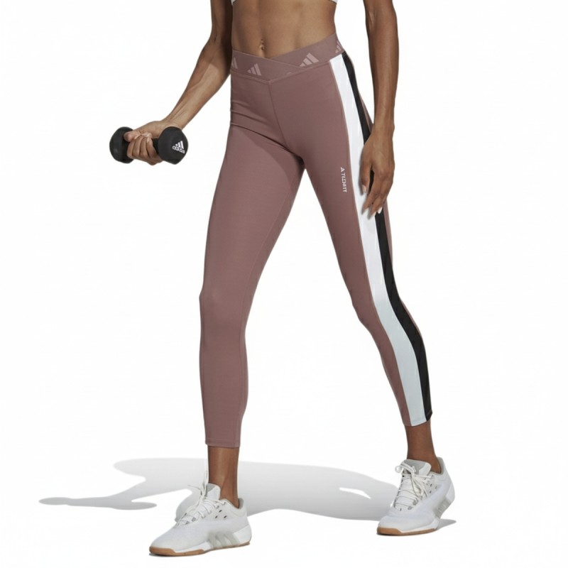 Adidas Colorblock Stripe Leggings Brown