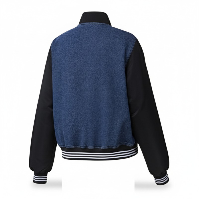 Adidas Denim Bomber Jacket Blue