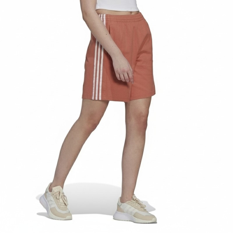 Adidas 3-Stripes Cotton Track Shorts Orange