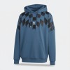 Adidas Checkered Graphic French Terry Hoodie Blue