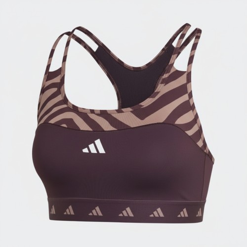 Adidas Zebra Print Sports Bra Brown