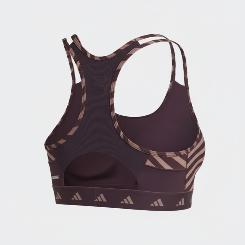 Adidas Zebra Print Sports Bra Brown
