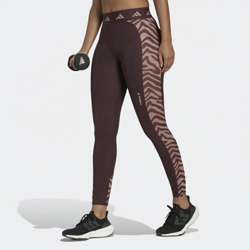 Adidas Chevron Side Stripe Leggings Brown