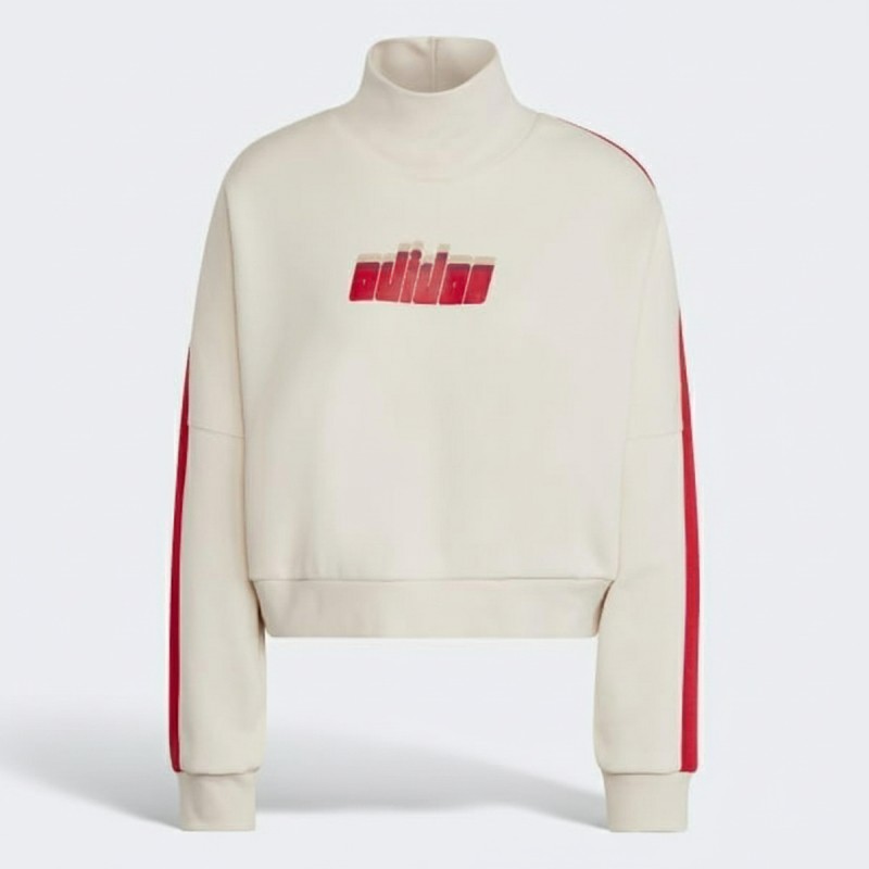 Adidas Turtleneck Cropped Sweatshirt White