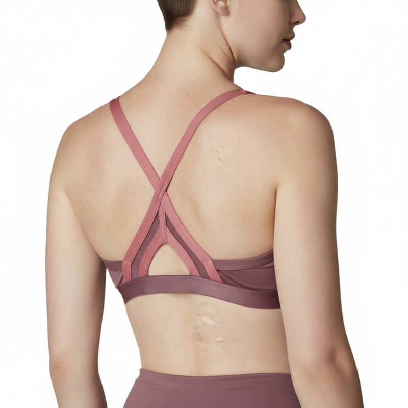 Adidas Crossback Sports Bra Burgundy Pink