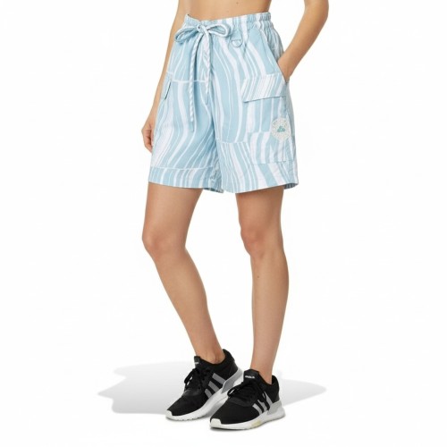 Adidas Striped Athletic Shorts Light Blue