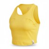 Adidas Ribbed Yellow Crop Tank Top