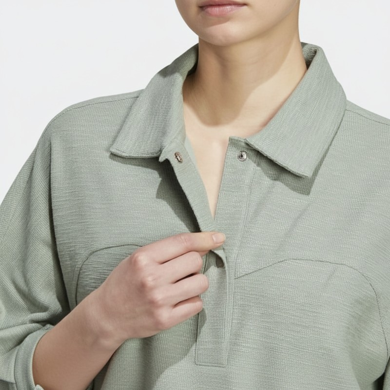 Adidas Sage Green Button-Up Shirt