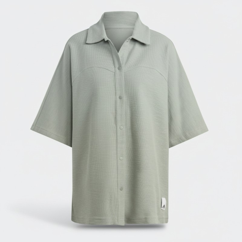 Adidas Sage Green Button-Up Shirt