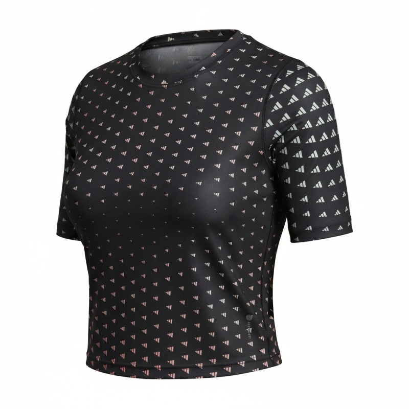 Adidas Multi-Color Print Crop Top Black