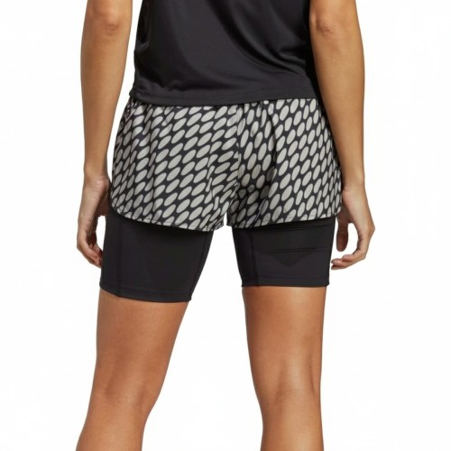 Adidas 2-in-1 Geometric Print Shorts Brown Black