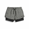 Adidas 2-in-1 Geometric Print Shorts Brown Black