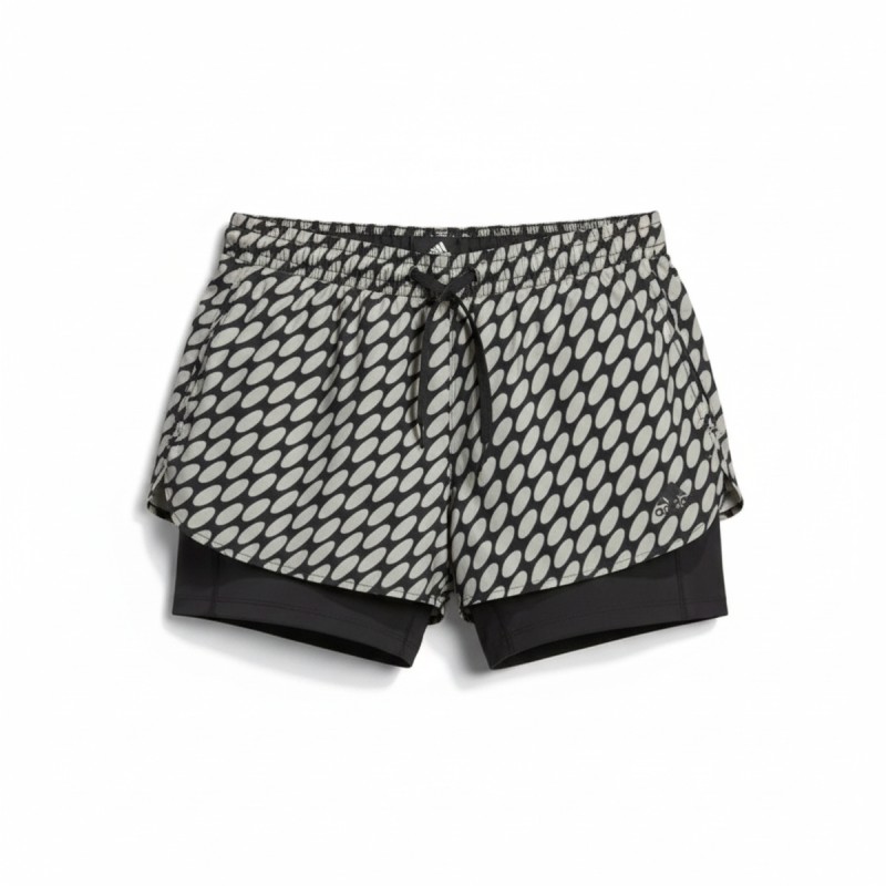 Adidas 2-in-1 Geometric Print Shorts Brown Black