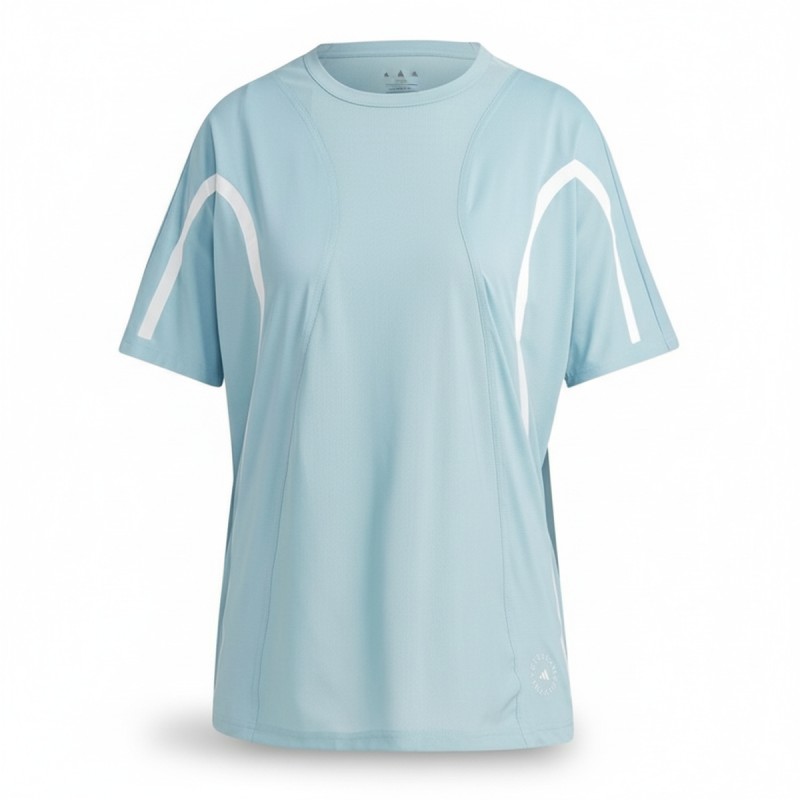 Adidas Three Stripe Athletic Tee Light Blue