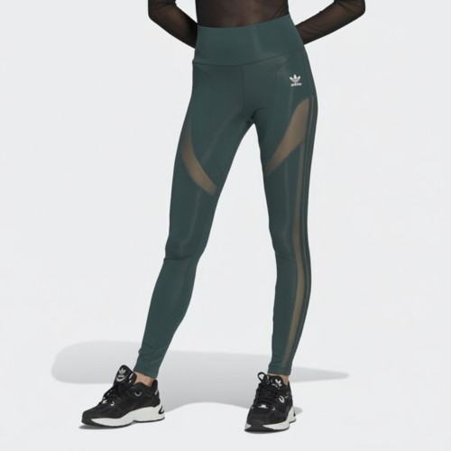 Adidas Green Mesh Panel Leggings