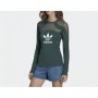 Adidas Mesh Panel Long Sleeve Top Green