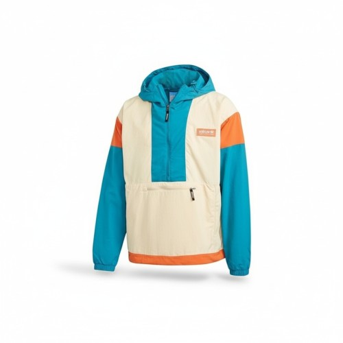 Adidas Colorblock Windbreaker Jacket Cream Teal Orange