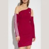 Adidas Off-Shoulder Asymmetric Dress Red