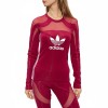 Adidas Originals Mesh Panel Long Sleeve Red
