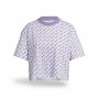 Adidas Checkerboard Print Ribbed Collar Tee White Violet