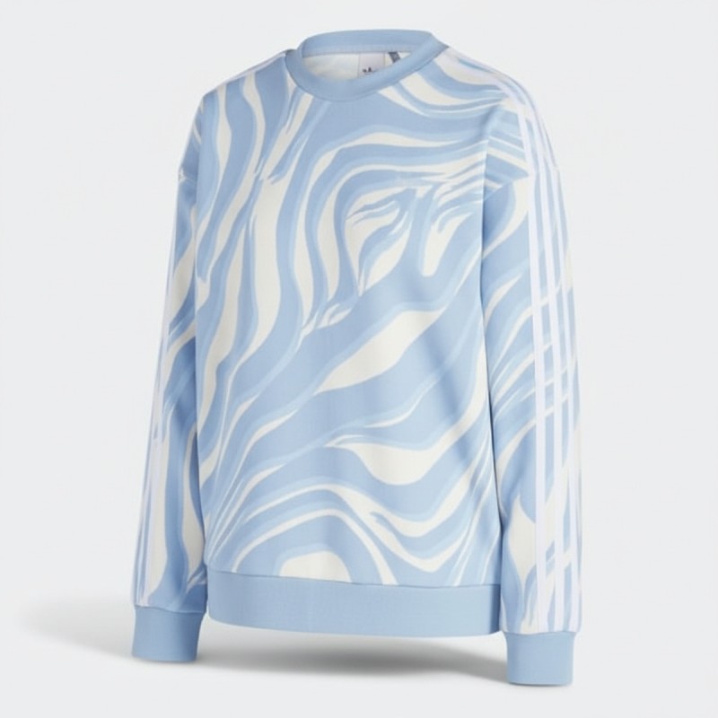 Adidas Marble Print Crewneck Sweatshirt Blue