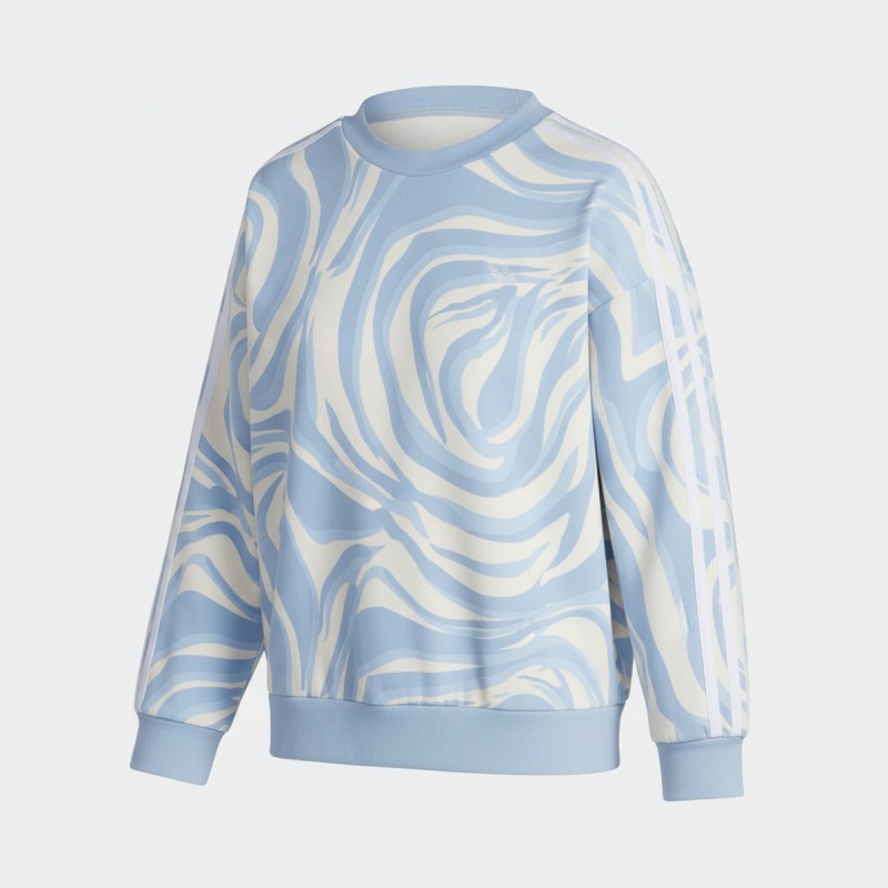 Adidas Marble Print Crewneck Sweatshirt Blue