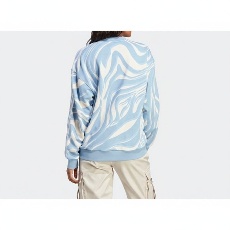 Adidas Marble Print Crewneck Sweatshirt Blue