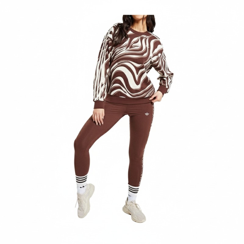 Adidas Zebra Print Crewneck Sweatshirt Brown