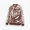 Adidas Zebra Print Crewneck Sweatshirt Brown