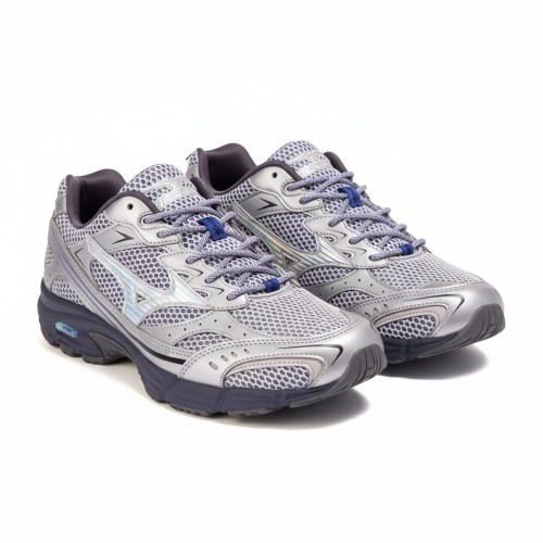 Mizuno Mesh Athletic Running Shoes Silver Grey