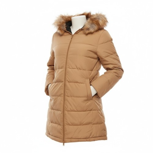 Wrangler Fur Trim Puffer Coat Camel