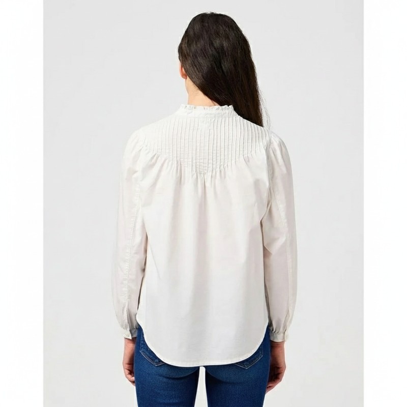 Wrangler Pintuck Detail White Blouse