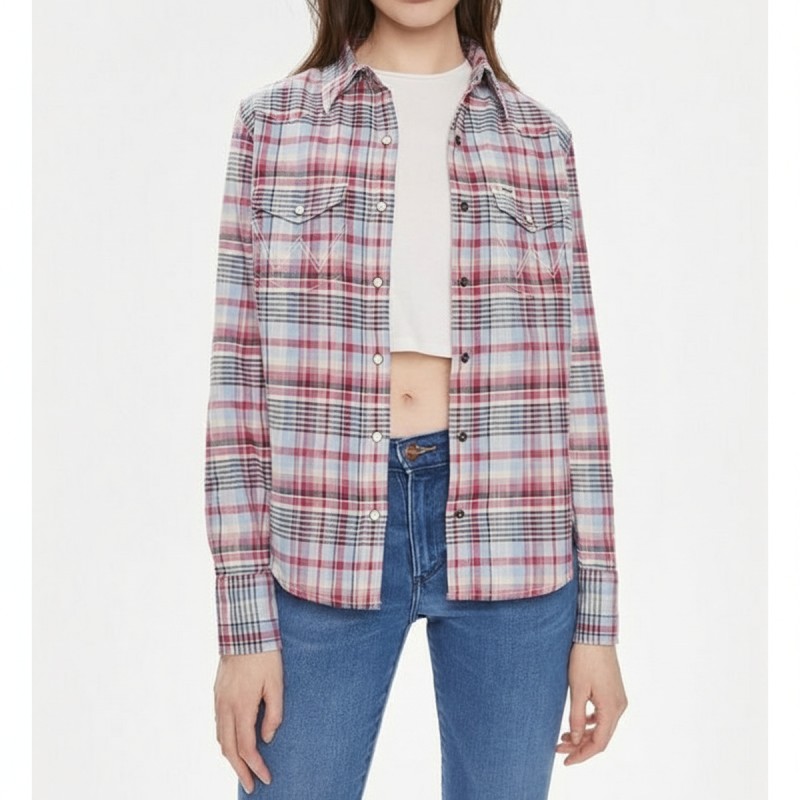 Wrangler Plaid Western Shirt Violet Quartz