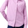 Wrangler Striped Button Front Shirt Pink