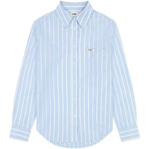 Wrangler Striped Button Down Shirt Powder Blue