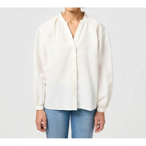 Wrangler Poet Sleeve Cotton Blouse White