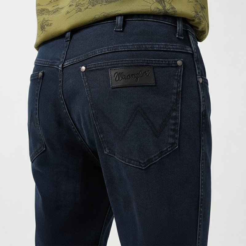 Wrangler River Cloudy Skies Straight Jeans Navy