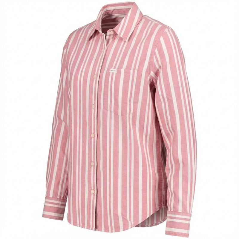 Wrangler Striped Button-Up Shirt Pink